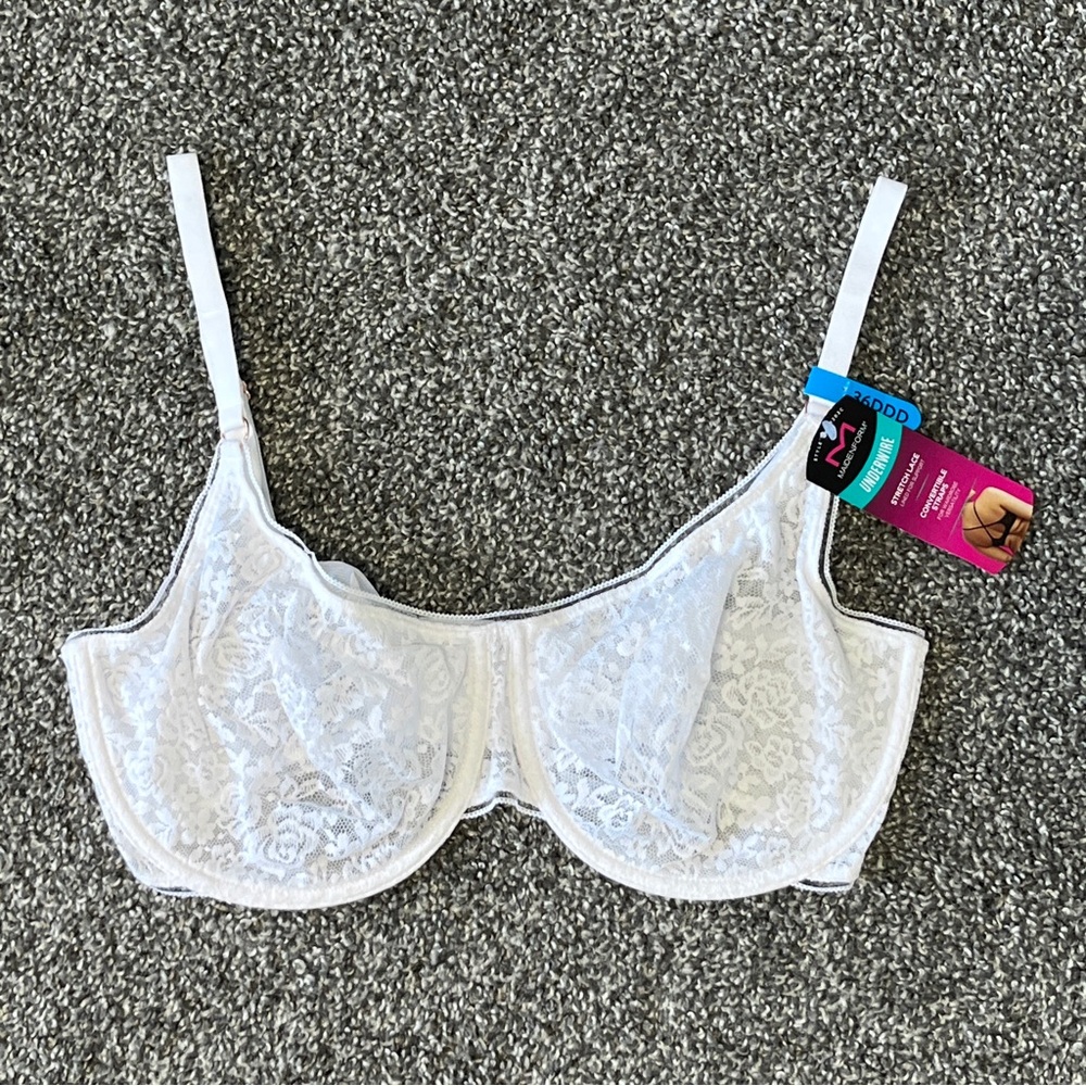 Maidenform White Floral Lace Underwire Bra Size 36DDD - Picture 2 of 4